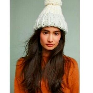 Caroline Kaufman Slopeside Beanie Hat In Ivory